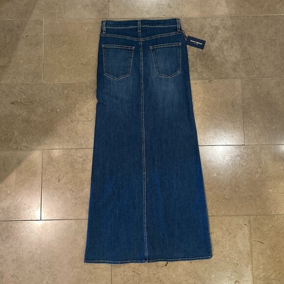 Ramy Brook Madalyn High-Rise Front-Slit Denim Maxi Skirt (Medium Wash Denim) - Picture 12 of 16